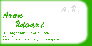 aron udvari business card